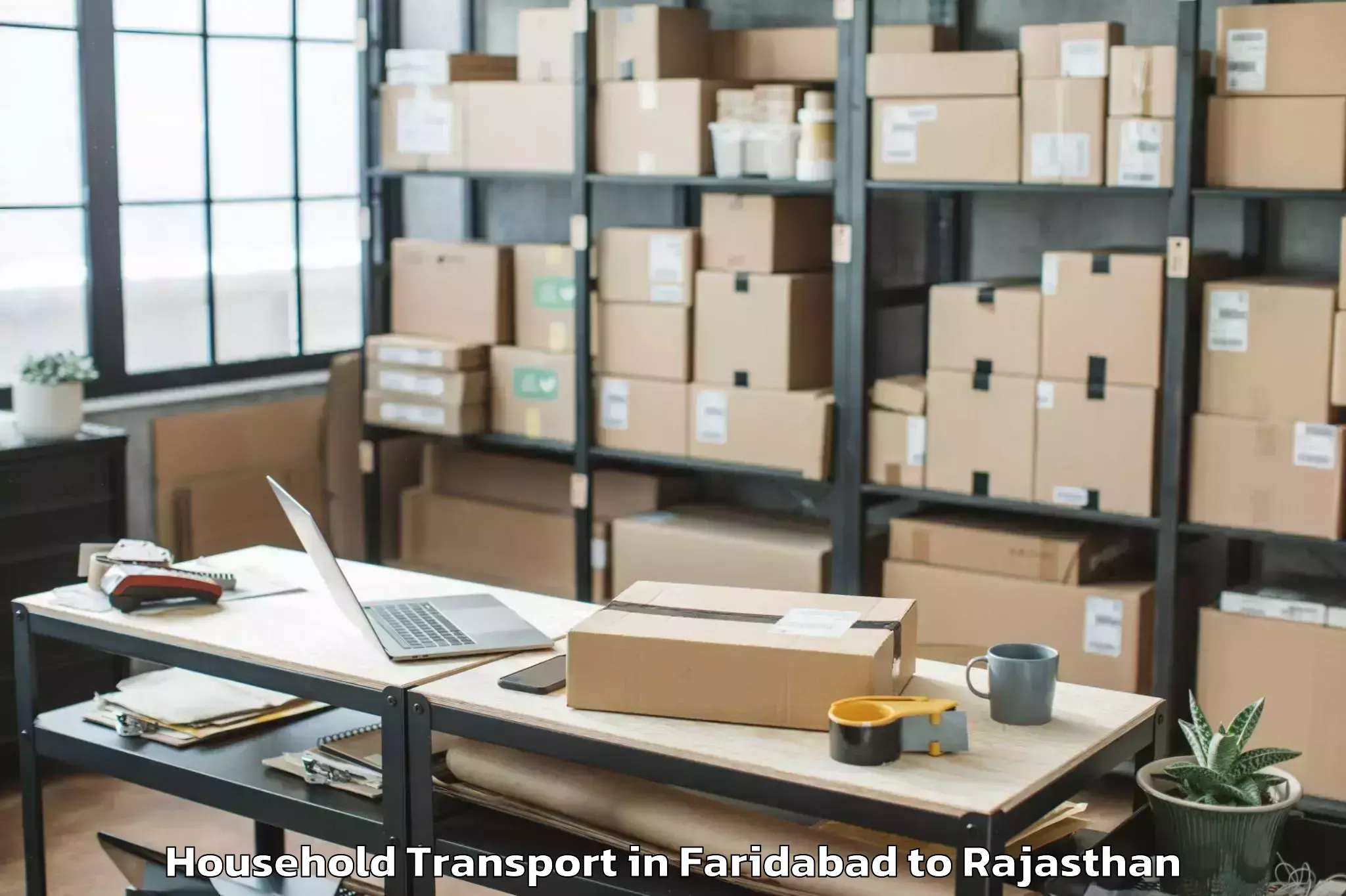 Book Faridabad to Pachpadra Household Transport